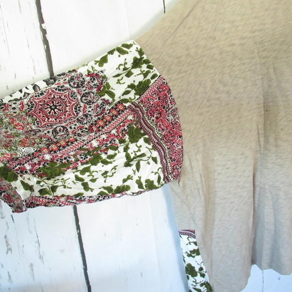 Umgee Block Floral Print Top